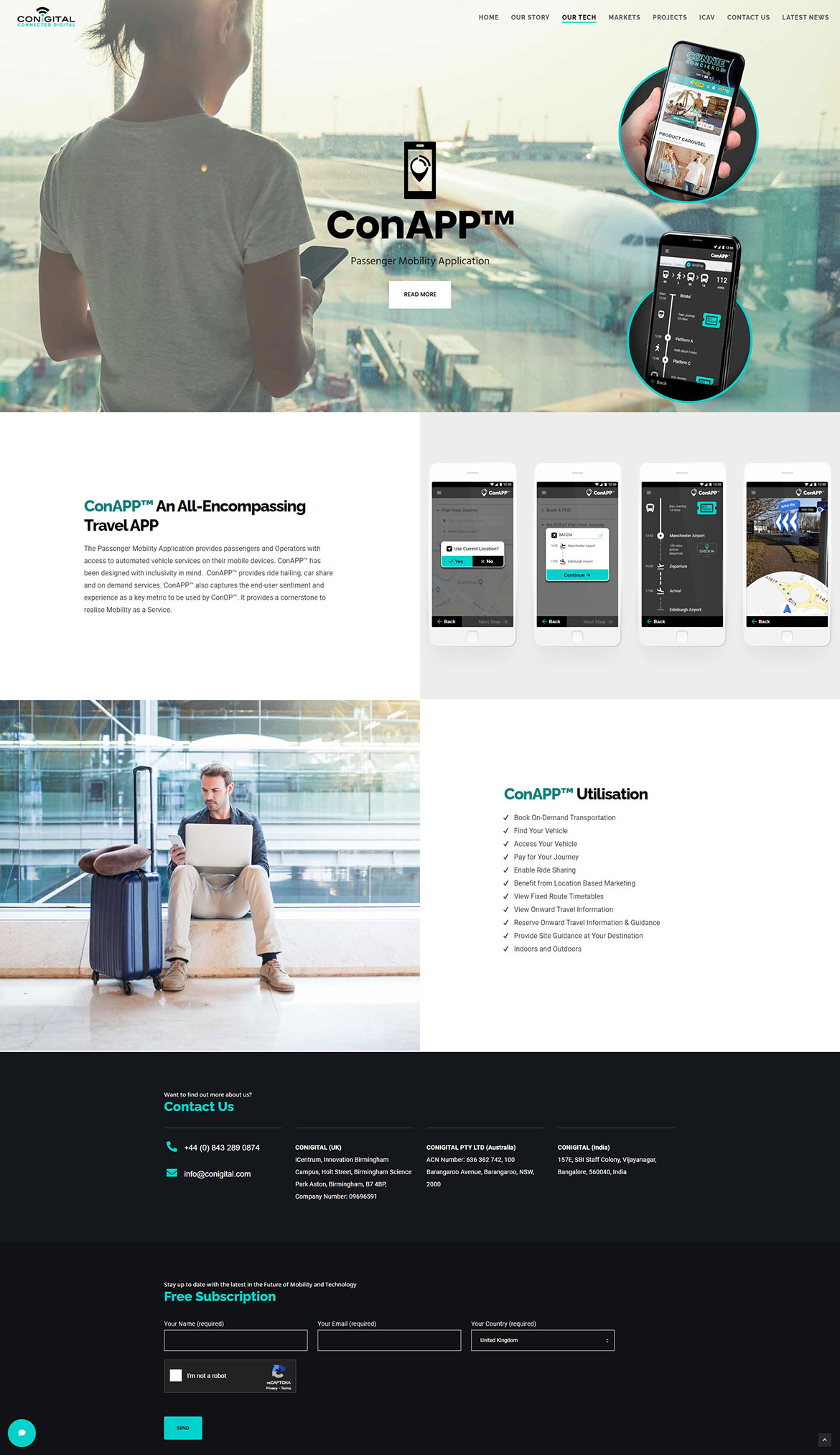 Mobility as a Service Conigital Web Page